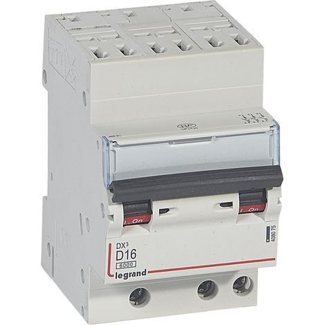 DX³ Disjoncteur 3P courbe D 16A 6kA/10kA Auto - LEG408075 (1/2)
