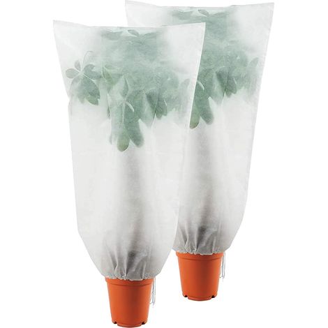 Lot de 2 housses de protection contre le gel (100 cm x 150 cm) avec cordon de serrage, réutilisables, pour plantes et légumes du jardin. (1/5)