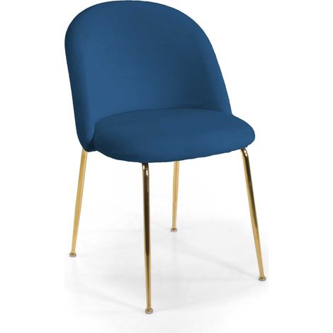 Sedia Sammi 50x57xh47/77,5 cm in Tessuto Velluto Blu/Oro (1/5)