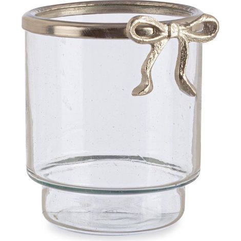 VASO DECORATIVO VETRO TRASPARENTE ARGENTO BIZZOTTO ALEXIS D11X12H