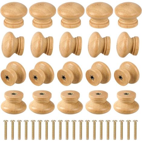 20 pièces boutons de tiroir en bois boutons en bois boutons d'armoire ronds inachevés env. Boutons de tiroir de meubles de 2,7 cm, mini bouton de tiroir en bois, poignées en bois pour tiroirs de comm (1/5)