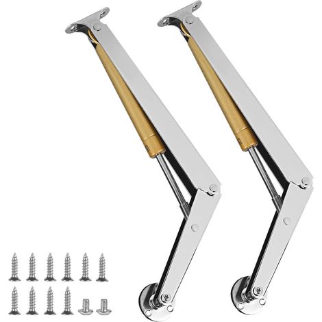2 piezas de resortes hidráulicos de gas para muebles, resortes de gas de 150 N/pieza para bisagras, resortes de gas para tapas de baúles para puertas de armarios y cofres de juguetes. (1/5)