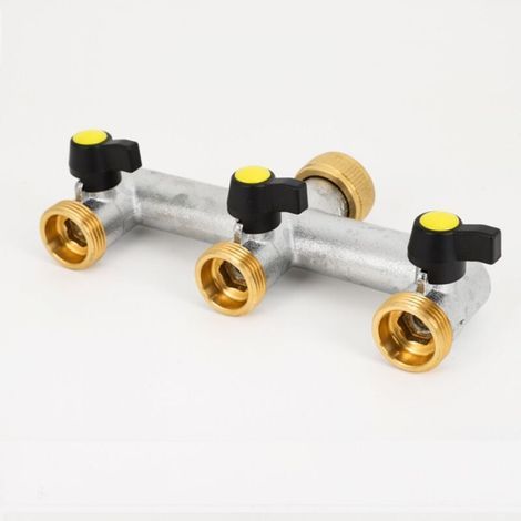 Distributeur Robinet Exterieur 3 Voies Connecteur Tuyau Arrosage Jardin Lavage Voiture Irrigation (1/4)