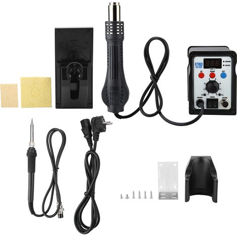 Station de réparation SMD 2-en-1 avec pistolet à air chaud et fer à souder, pour réparation de téléphones, prise UE 220V (1/5)