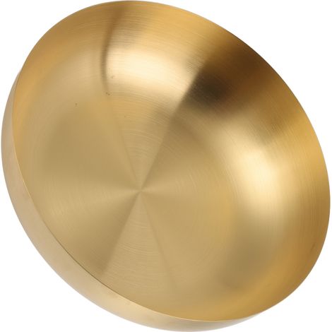 Bol à salade en inox 304 ultra épais, plat de préparation poli or 24 cm, bol pour nouilles froides, riz et légumes mélangés (1/5)