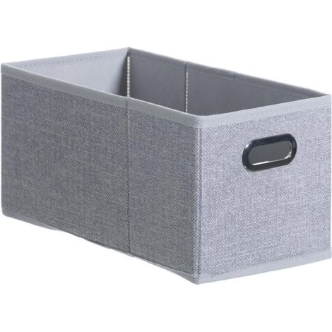 Five Simply Smart – Boîte de rangement pliable 15x31cm en polypropylène et carton – Gris clair – Solution élégante pour organiser votre espace