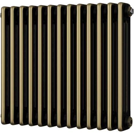Alpha - Antique Brass Column Radiator H500mm x W599mm 3 Column (1/2)