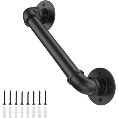 Sollbry poignée de porte rétro 1PC pour quincaillerie de meubles de porte de grange coulissante, poignée de porte noire 30CM (1/4)