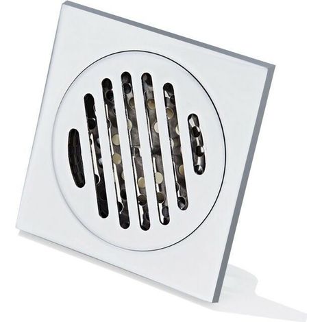 Anti-Hair Shower Grate, Thick Stainless Steel Floor Drain, Square Anti-Odor Shower Drain for Bathroom, 100 x 100mm (1/4)