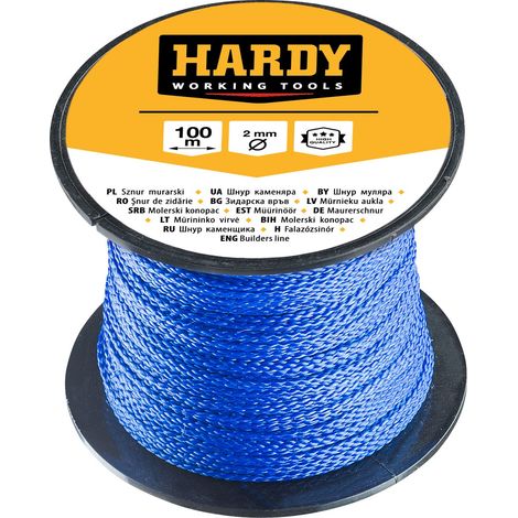 Corde de Maçon pour Marquer Les Aplombs et Les Niveaux Utile pour Les Travaux de Rénovation et de Construction Universel Résistant Aux Facteurs Mécaniques Atmosphériques Bobine 100 M 2mm (1/2)