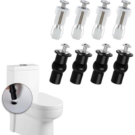 8-teiliges WC-Sitz-Befestigungsscharnier, universelle, ausziehbare Schnellverschluss-Schraubscharniere zur Befestigung von WC-Sitzschrauben, Gummimutter, für Clip-on-WC-Sitze (1/5)