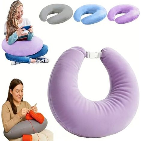 Oreiller ergonomique cervical mémoire forme velours cristal doux soutien nuque et bras confort lecture et jeux coussin (1/5)