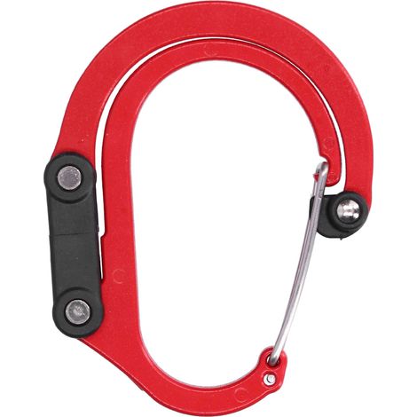 Mousqueton d'escalade type D en alliage d'aluminium pour équipement de grimpe extérieur rouge (1/5)