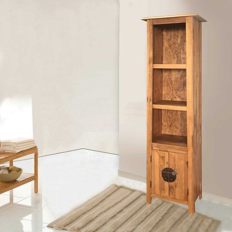 vidaXL Mobile da Bagno Autoportante Legno Massello di Pino 48x32x170cm (1/5)