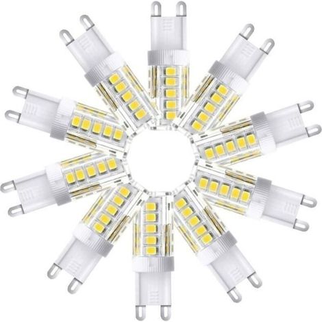 Lot de 10 Ampoules LED G9 - Blanc Froid 6000K 400LM - 5W - Économie d\'Énergie