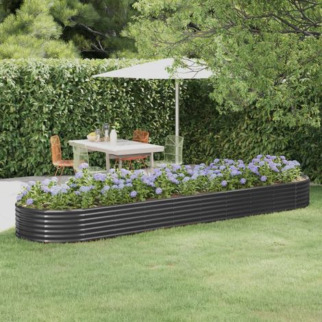 Lit surélevé de jardin,Jardinière,Pot de Fleurs Acier enduit de poudre Anthracite XZZZ751160 (1/5)