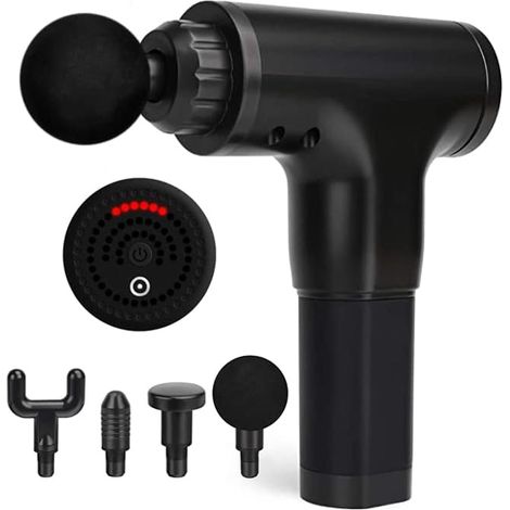 Appareil de massage musculaire Myofascial Gun, relaxation des tissus profonds et des muscles, machine à percussion à 6 vitesses - Noir, 1pc (1/5)
