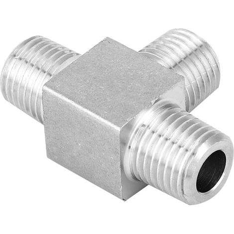 Edelstahl-Rohrverbinder, 3-Wege-Schlauchverbinder mit BSPT-Außengewinde, BSPT 1/2 Zoll (1/5)