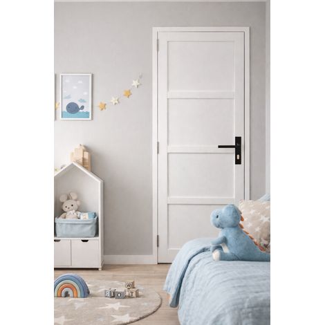 Blocco Porta Tamera Bianco H204 x L83 Pannello Spinto Destro + Maniglia