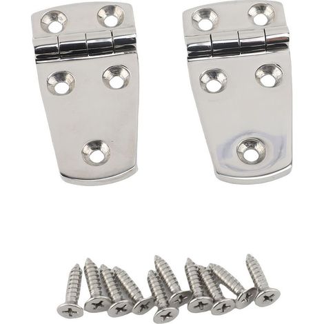 Charnières en acier inoxydable 316 de qualité Marine, pour armoire de trappe de bateau, 5 trous 76x38x4mm avec vis M5x20, 2 jeux. (1/2)