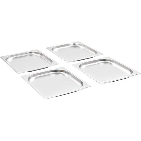vidaXL Bandejas Gastronorm 8 unidades GN 1/2 20 mm acero inoxidable (1/2)