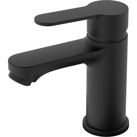 Mitigeur Lavabo Salle de Bain Robinet Monocommande, Économie d’Eau et d’Énergie, avec Bec Hauteur 78 mm, Installation Facile, G 3/8 Robinetterie,Noir Mat (1/5)