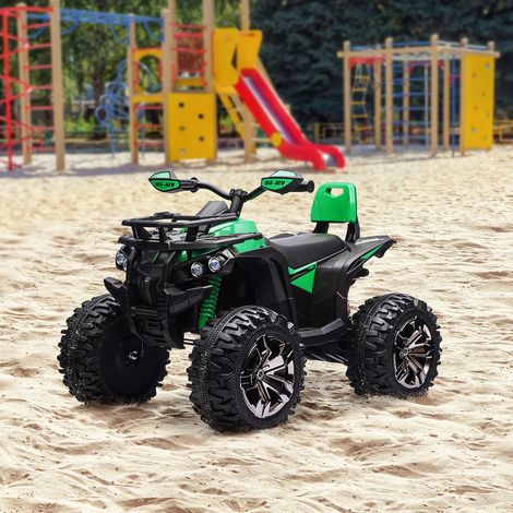 Elektroquad für Kinder, Licht & Musikanschluss, 3-8 km/h, für 3-5 Jahre, Grün