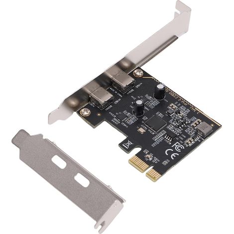 Carte PCIE vers USB 3.2 Gen 1, Carte D'extension USB C à 2 Ports pour PC de Bureau avec Bande Passante de 5 Gbit/s, Plug and Play pour Wins OS X (1/5)