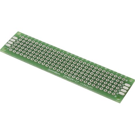 TRU COMPONENTS PCB2-2080 Experimentierplatine  Epoxyd (L x B) 80 mm x 20 mm 35 µm Rastermaß 2.54 mm