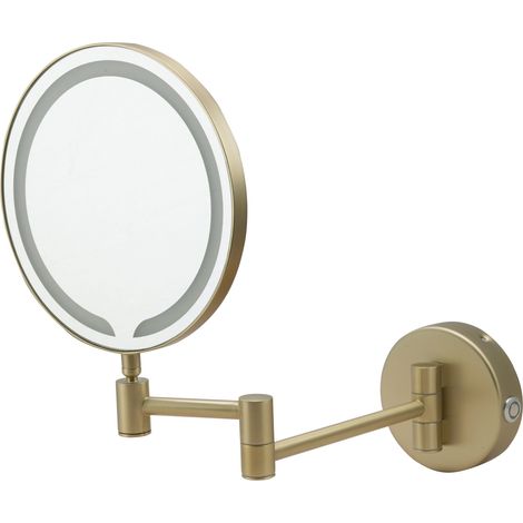 JTP Zoom LED Magnifying Makeup Mirror - Brushed Brass