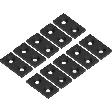 Lot de 10 embouts de profilé en aluminium, plaques de recouvrement en alliage métallique pour pièces mobiles linéaires 3060, double trou, noir (1/5)