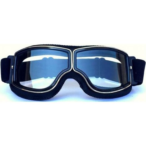 (Black Frame + Clear Lens) Motorcycle Goggles and Jet Goggles Motorcycle Masks 18x8cm (1/5)