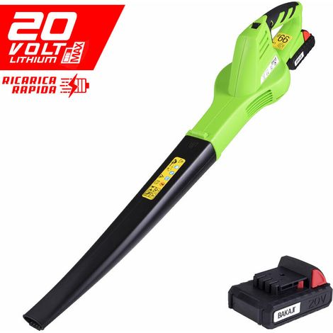 Soffiatore Elettrico con Batteria Litio 20V 2ah Ricaricabile per Foglie Giardino (1/5)