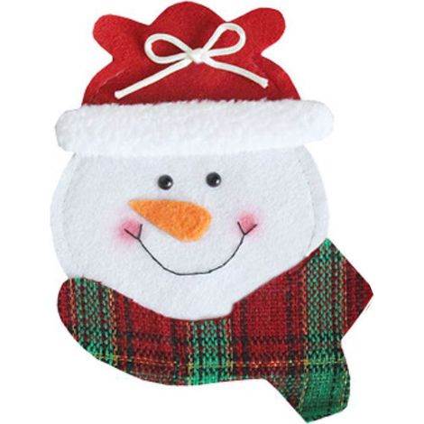 Set Couteaux Et Fourchettes Noel - Décoration De Table Thème Bonhomme De Neige Et Pere Noël - Pour Restaurant Hotel Maison - Lot De 12 Pièces (1/3)