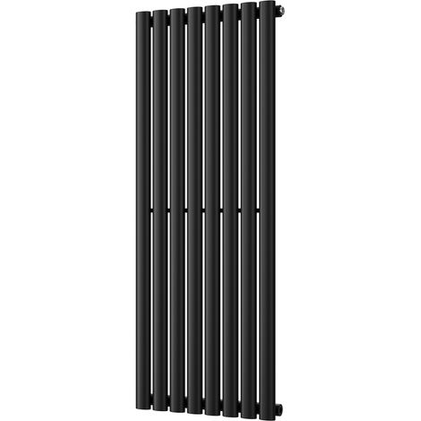 Omeara - Black Vertical Radiator H1200mm x W464mm Single Panel (1/3)