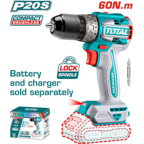TRAPANO AVVITATORE A PERCUSSIONE BRUSHLESS 20V 60Nm SOLO CORPO MACCHINA TOTAL