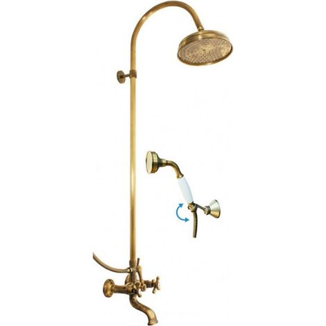 Colonne de douche MORAVA en laiton bronze avec douchette 108 cm (1/5)