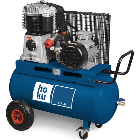 HOKU Kolbenkompressor 119-90 400V 10bar 90l 2-Zylinder-Hochleistungsaggregat
