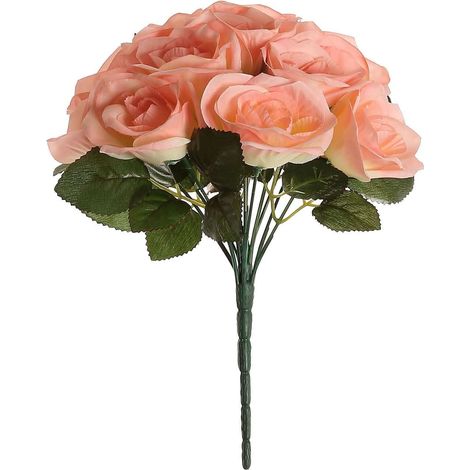 1 Bouquet de roses artificielles, 14 fleurs, décoration intérieure, centre de table, jardin, mariage (1/5)