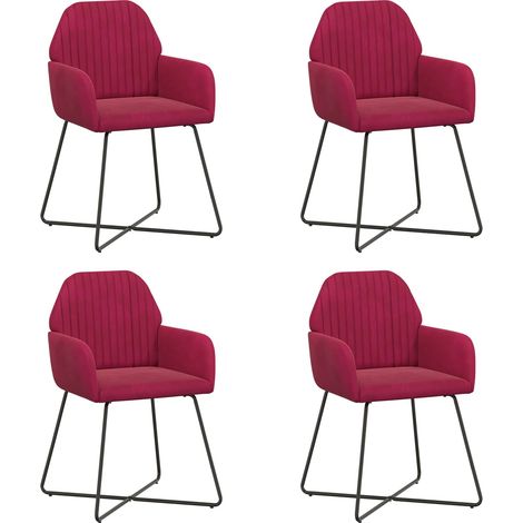 Sedie da pranzo 4 pz Velluto Rosso Vino 55 x 50 x 84 cm vidaXL (1/5)