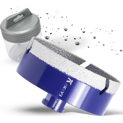 Carrelage Diamant 110mm Scie Cloche Diamantée Trépans de Forage Avec Brasé Sous Vide et Filetage M14 pour Granit Porcelaine Céramique Marbre, pour Meuleuse d'angle (1/5)