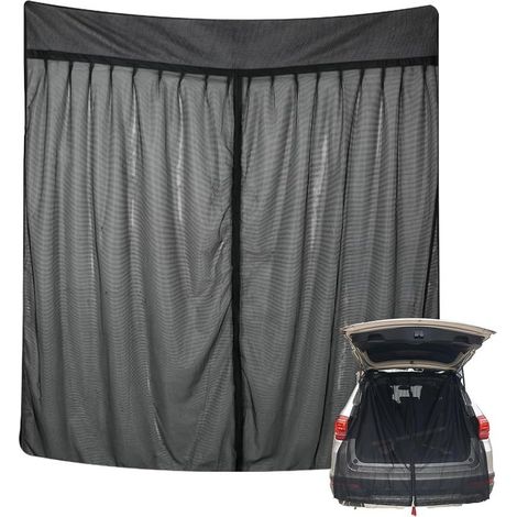 165x165cm Couverture de Porte d'Aile Grande Taille,Moustiquaire pour Porte Arrière de Camionnette ,Moustiquaire Magnétique en Maille Noire,pour Voiture,Camping,Van,Camping Car (1/5)