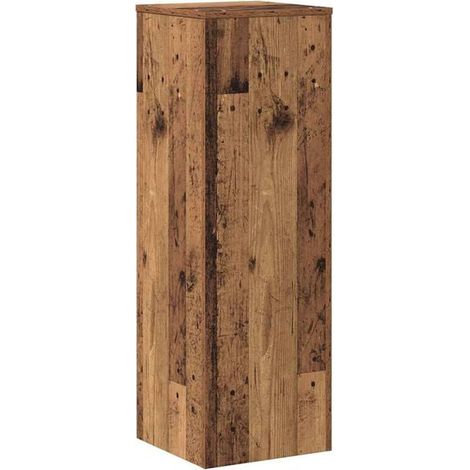 Support pour plantes en bois recyclé, dimensions 33x33x100 cm, bois d'ingénierie. (1/5)