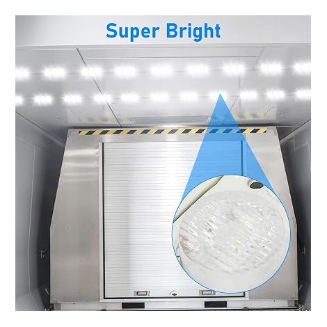 12V 90 LED Lampe Camping Eclairage Intérieur Voiture Kit, Lampe de Plafond pour Van RV Remorque Bateau Bus, 15 Modules, Blanc (1/4)