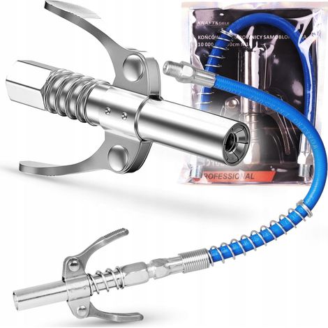 Ugello M10 per ingrassatore per calibri, autobloccante, in acciaio inossidabile, con tubo flessibile da 30 cm. (1/5)