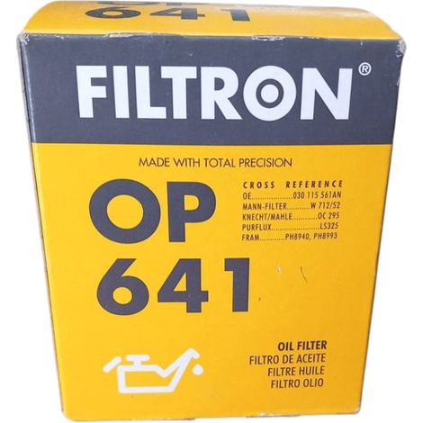 Filtro olio motore marca filtron codice filtro op 641