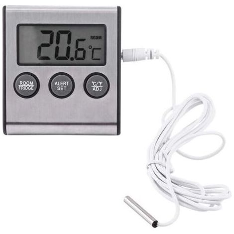 Digitales Kühlschrankthermometer, wasserdichtes Gefrierschrankthermometer mit Magnet und Ständer (1/5)