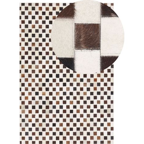 Teppich KAYABEY Beige 140 x 200 cm Echtleder