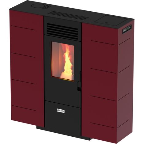 stufa a pellet slim canadian stove "slim 6" bordeaux 6,14 kw (1/4)