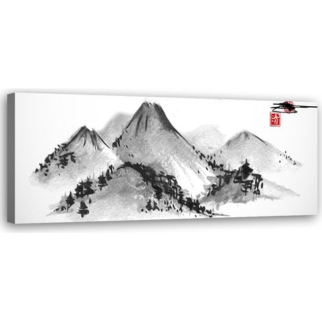 Tableau sur toile Montagnes japonaises 90x30 (1/5)